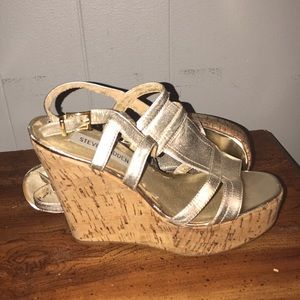 Steve Madden platform wedges summer gold